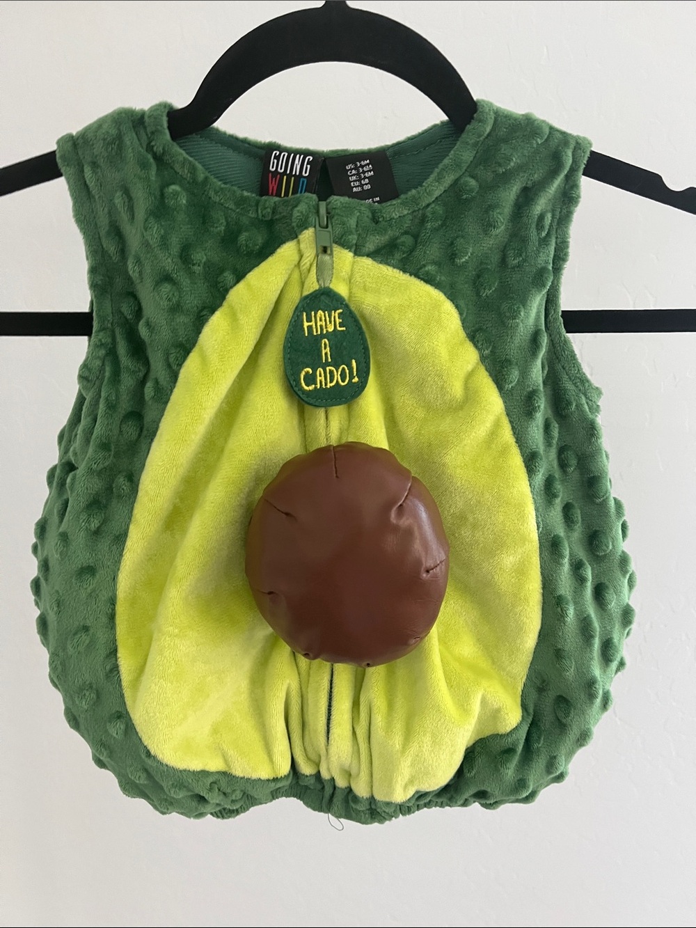 Going Wild Green and Yellow Avocado Plush Infant Vest 3-6 Months